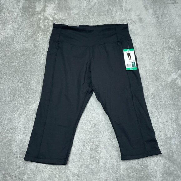 32 Degrees Cool Women’s Cropped Leggings XL Black Polyester a1565 - Picture 1 of 7